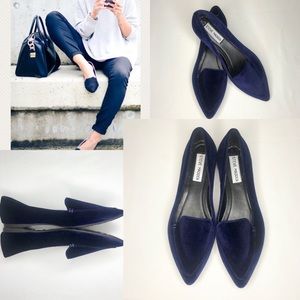 Sapphire Blue Velvet Flats